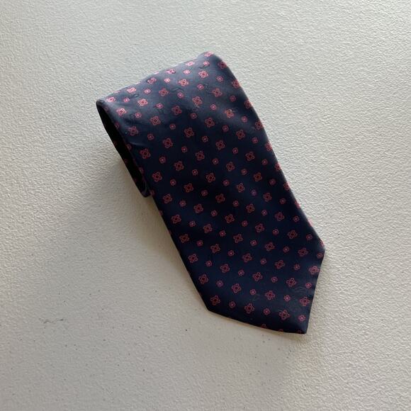 Brioni Necktie Men's Dark Purple/Red Geometric 100% Silk Hand Made In Italy - Picture 2 of 10